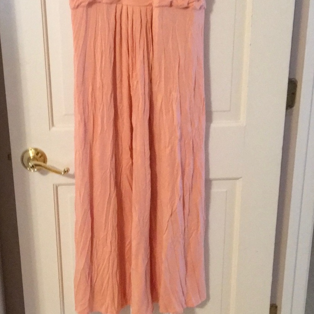 EUC,IMAN,1XP,Cotton,peach color,step in design,gathered waist,maxi dress - Picture 4 of 7